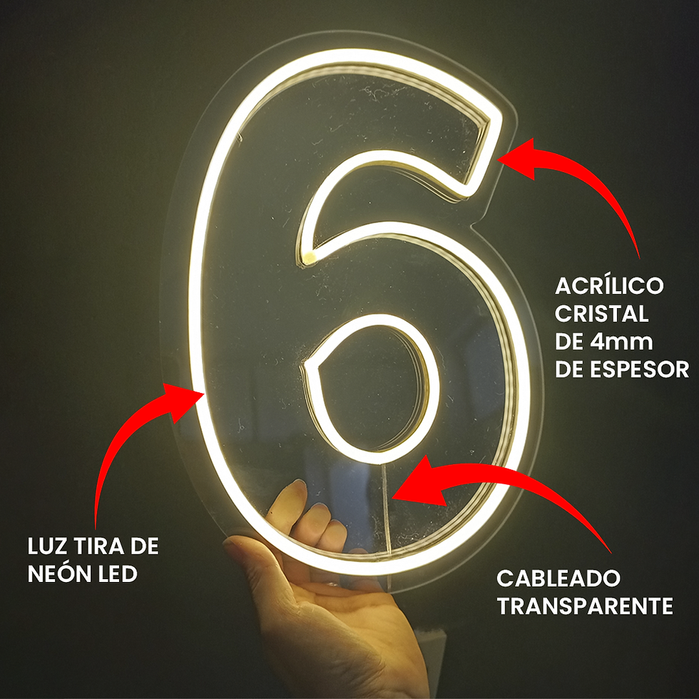 Miniatura: Número neón 45x30cm