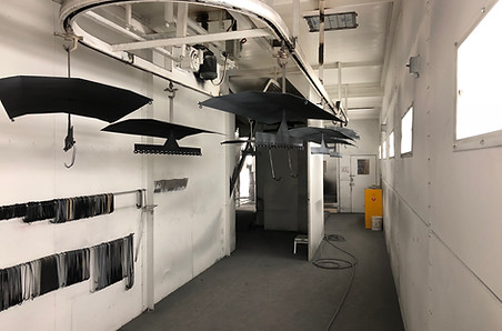 Empty Class-A commercial finishing paint line