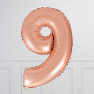 Thumbnail: Inflated Rose Gold Birthday Balloon Numbers