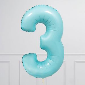 Thumbnail: Inflated Baby Blue Sapphire Birthday Balloon Numbers