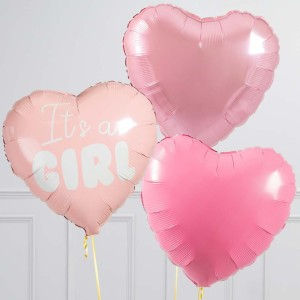 Thumbnail: Gender Reveal It's A Girl Inflated Foil Balloon Bunch