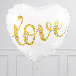 Thumbnail: Gold Love Proposal Inflated Foil Balloon Bunch