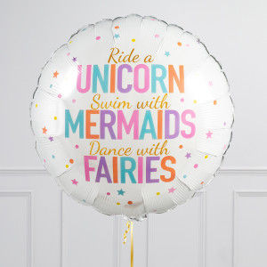 Thumbnail: Unicorn Mermaid Fairies Inflated Foil Balloon Bunch