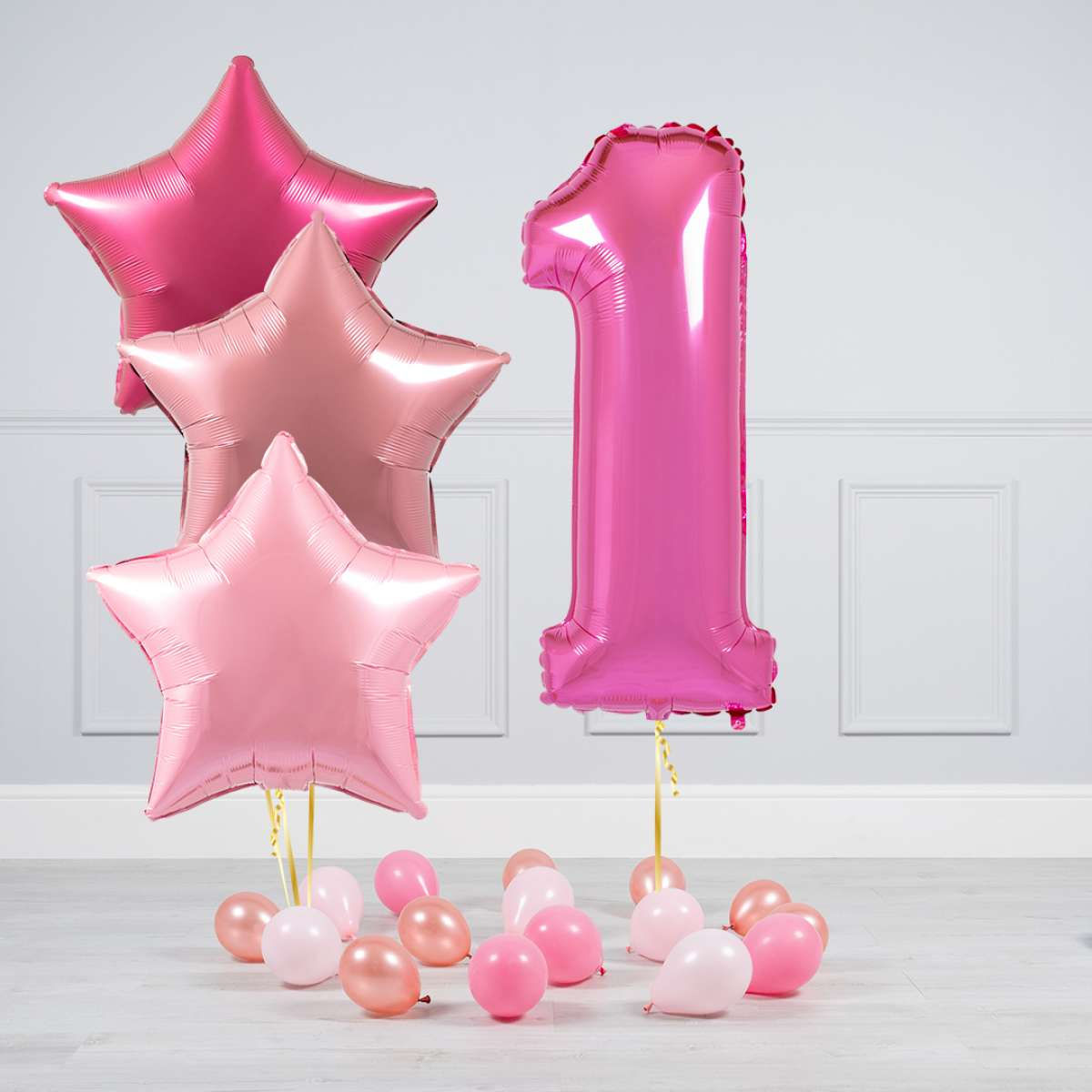 Inflated Fuchsia Pink Birthday Balloon Numbers