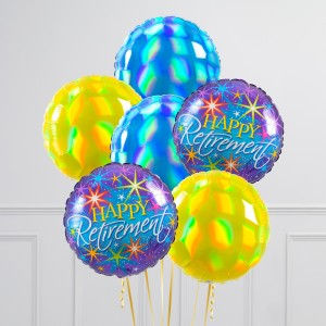 Thumbnail: Retirement Fireworks Inflated Foil Balloons 12 count bouquet