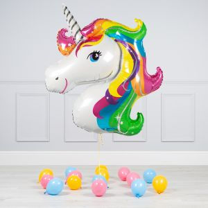 Thumbnail: Rainbow Pastel Unicorn Inflated Balloon Package