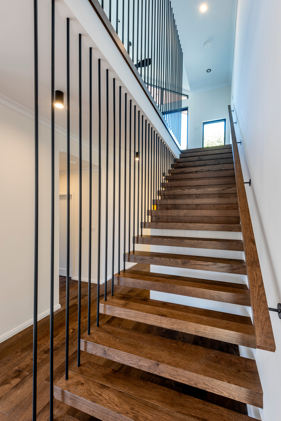 Custom stairs. Stairs Perth. Prestige stairs. Bespoke stairs. Timber stairs. Rod balustrade