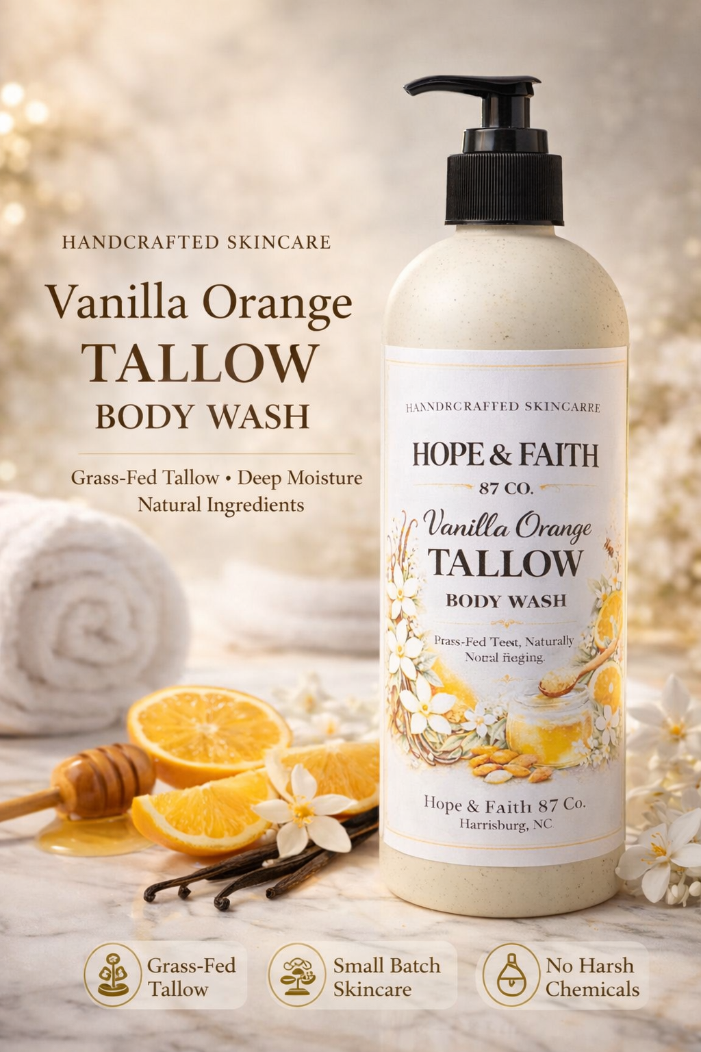 Vanilla Orange Tallow Body Wash