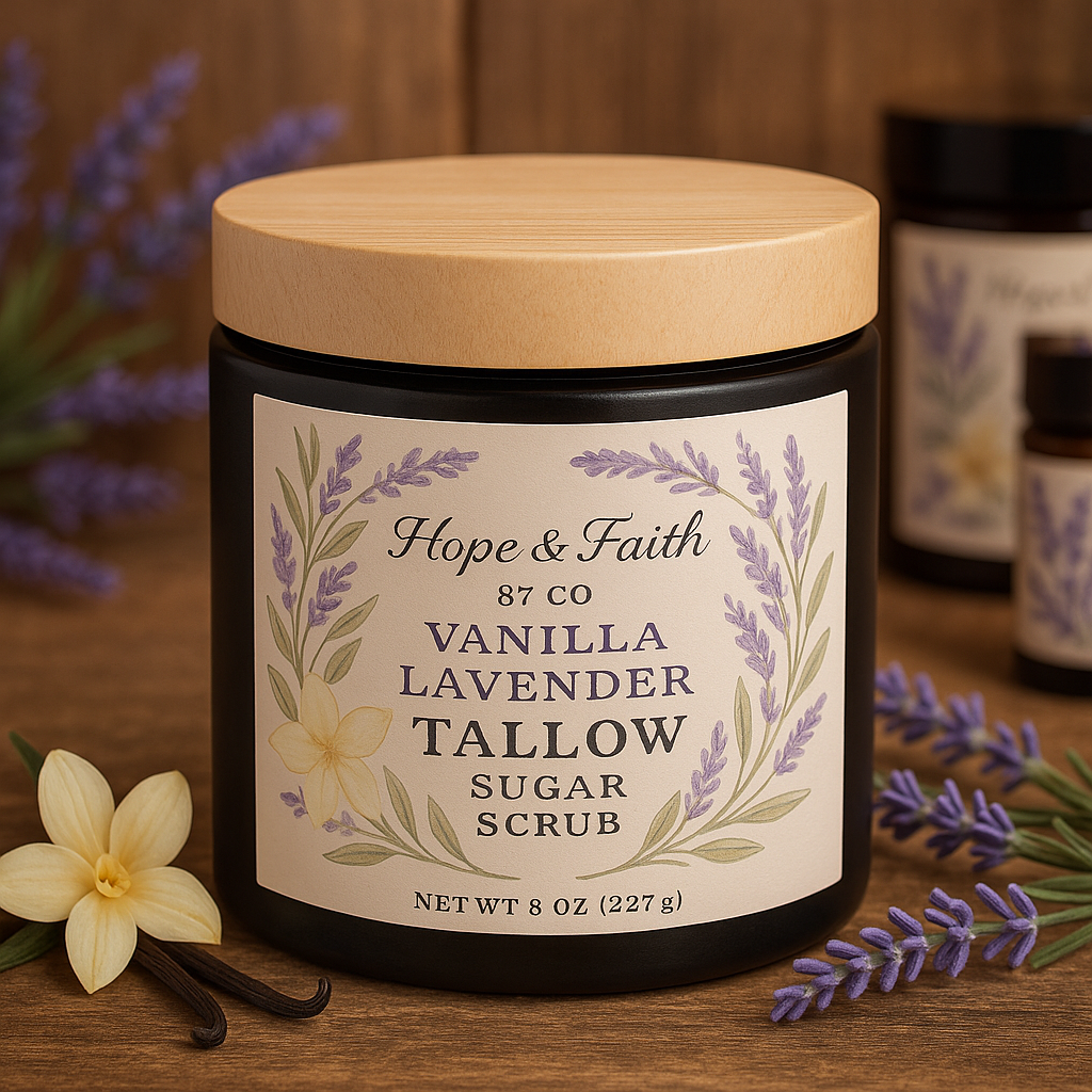 Vanilla Lavender Tallow Sugar Scrub
