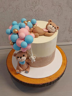 Gender reveal taart ballonnen tros