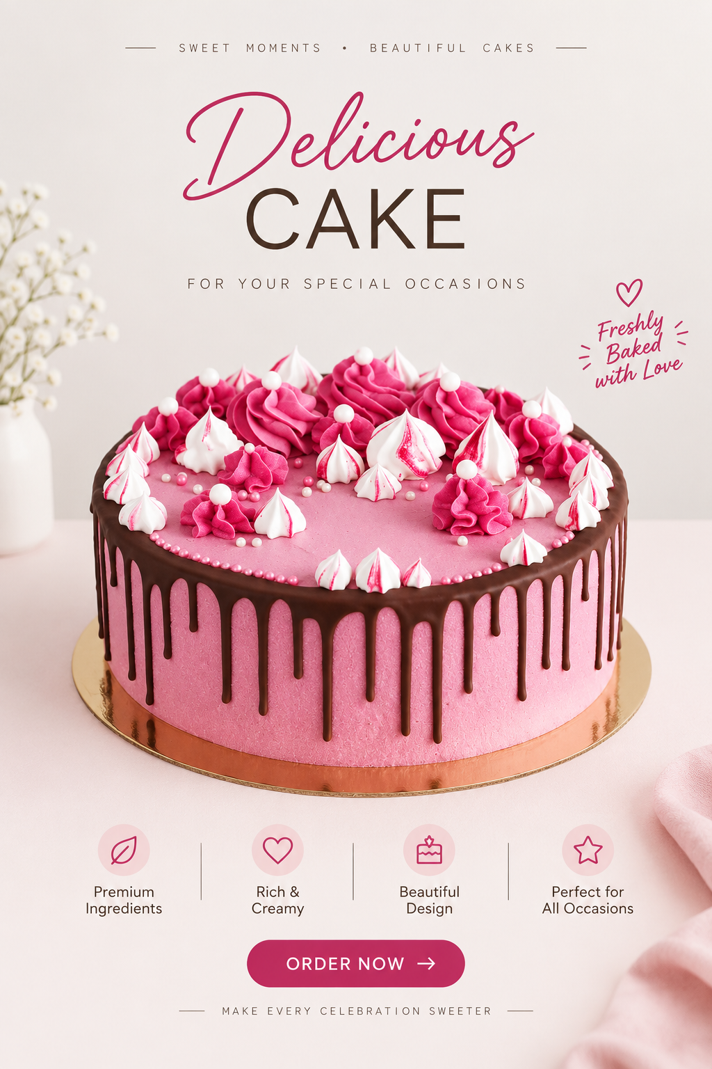 Sweet Moments Pink Cake