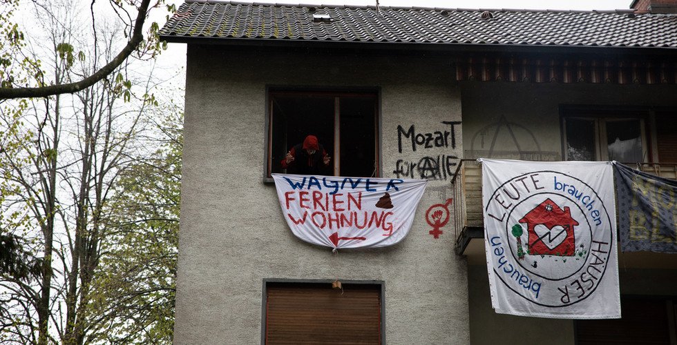 Hanging signs and slogans