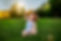 a one year old boy is sitting in lush green grass holding and blowing a dandelion. he has red curly hair