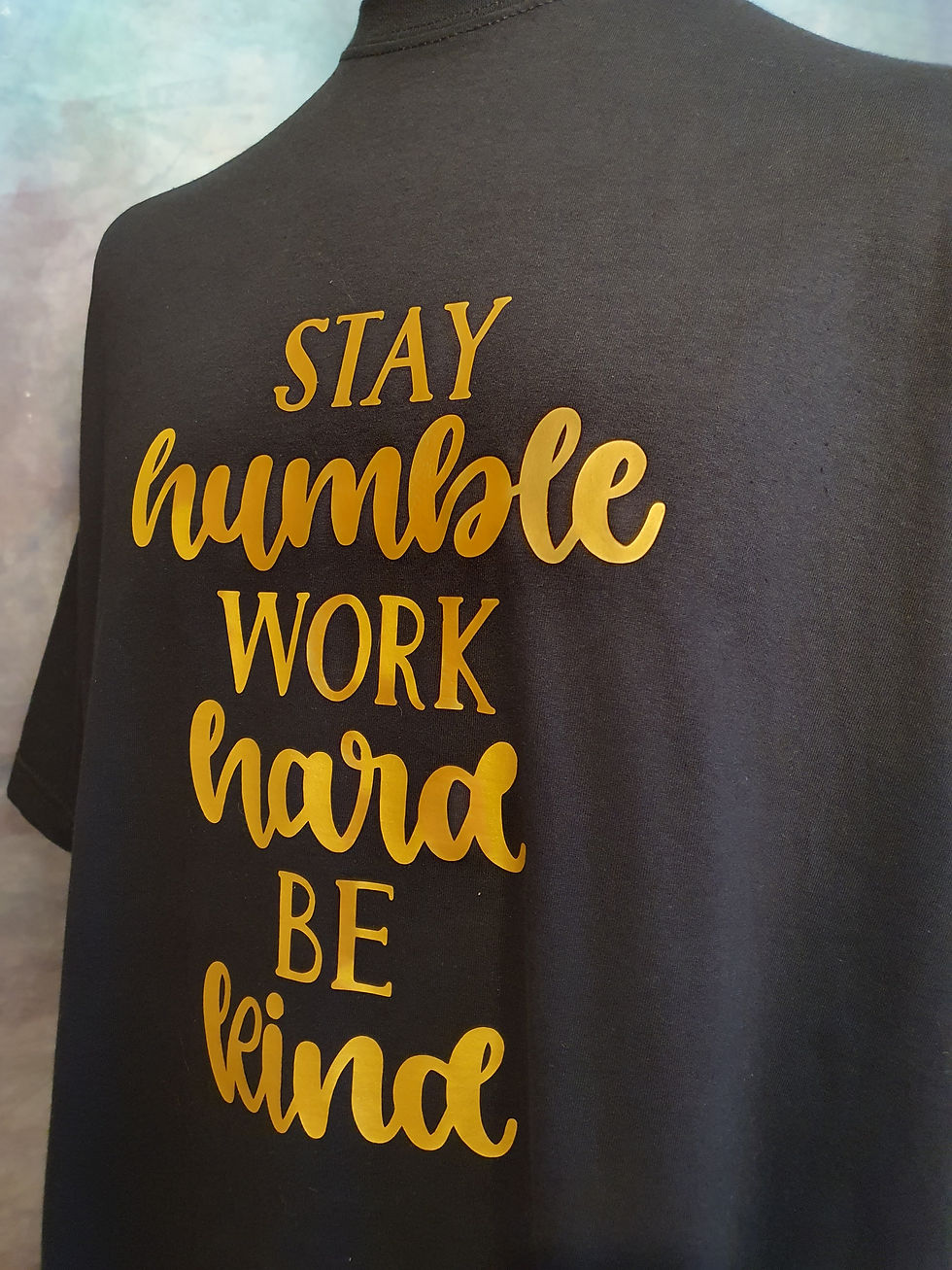 Thumbnail: Stay Humble Work Hard Be Kind Metallic Gold Inspiration T-Shirt 