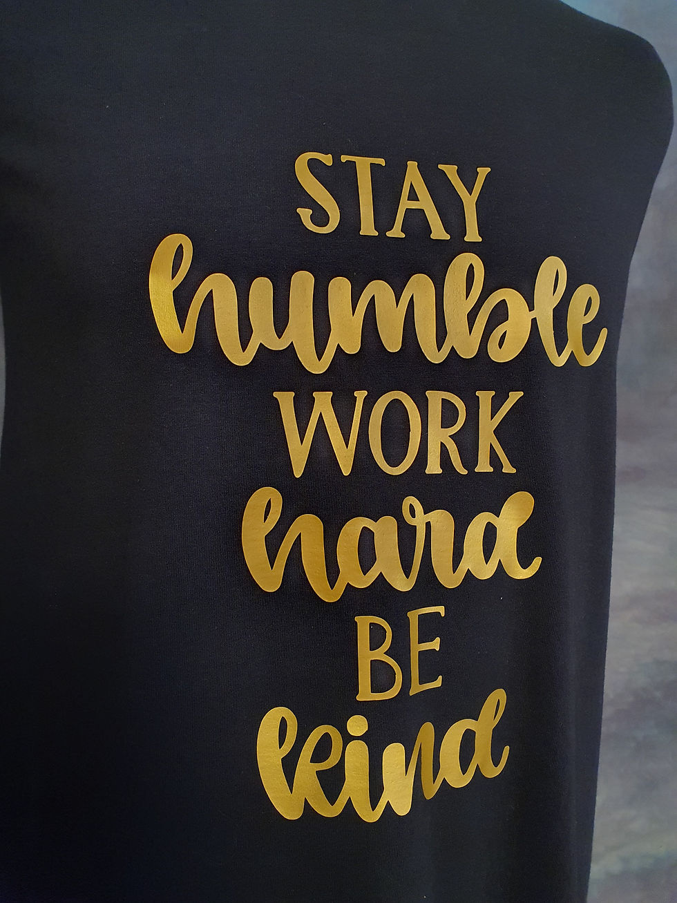 Thumbnail: Stay Humble Work Hard Be Kind Metallic Gold Inspiration T-Shirt 