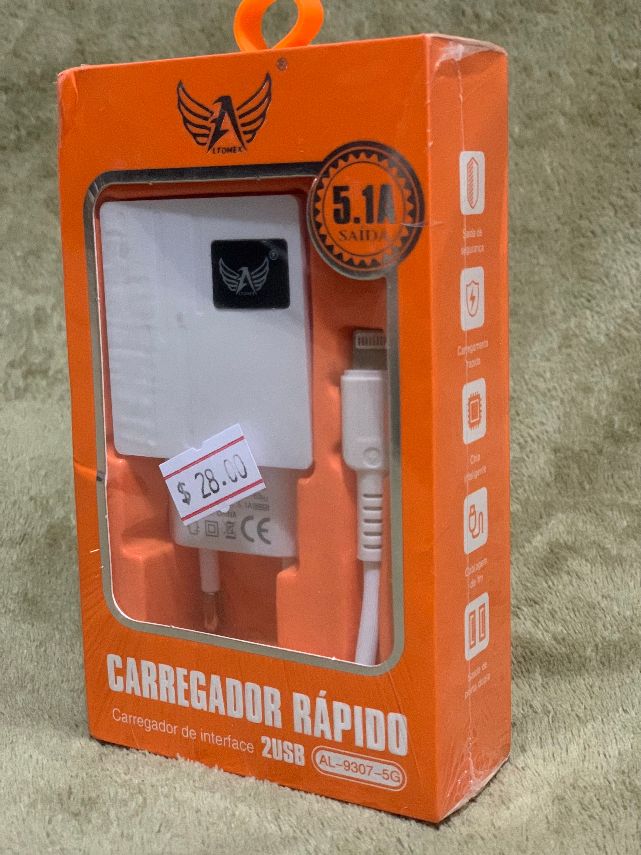 Carregador iPhone 2 USB 5.1 A AL-9307-5G