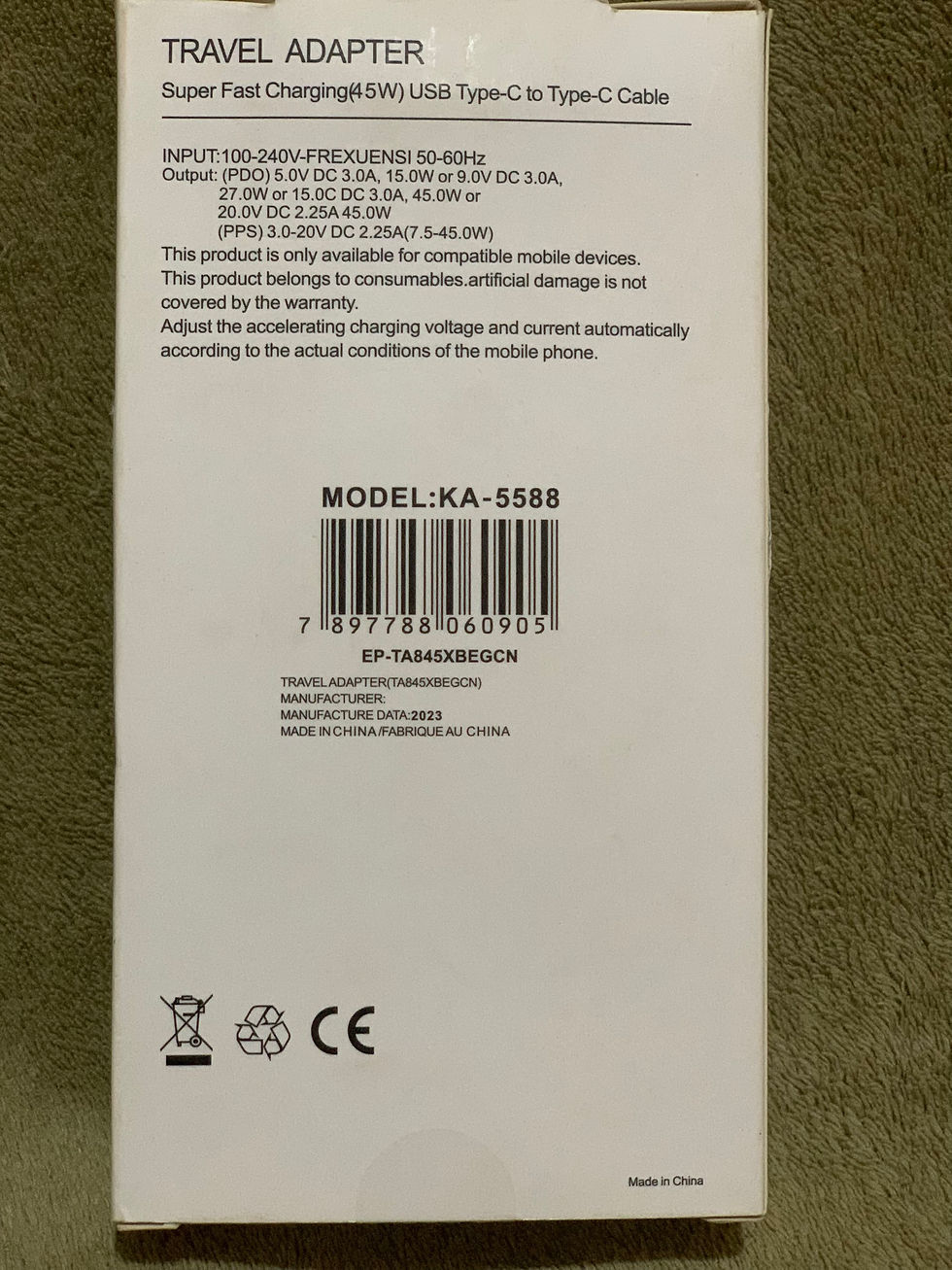 Miniatura: Carregador Turbo USB C 45W 