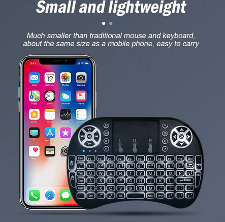 Mini Teclado Sem Fio, Mouse e Touchpad, para PC, TV Box, Celular e Tablet