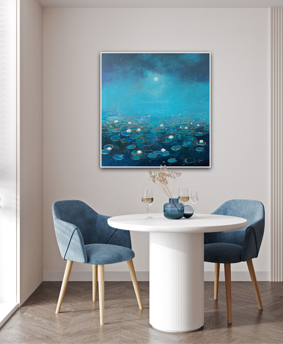 Miniaturbild: The Story of a Starry Night in interior mockup sitting area
