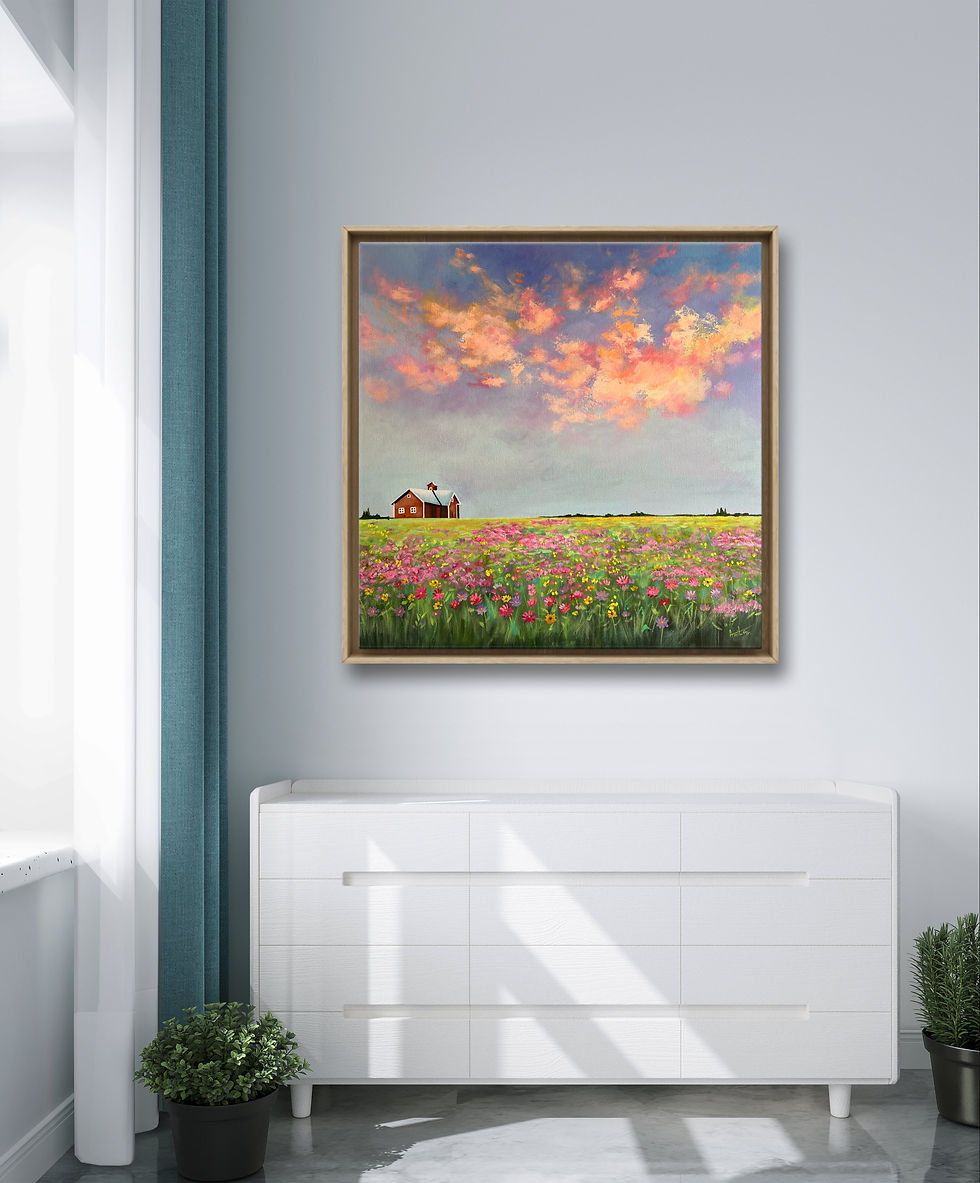 Thumbnail: Daydream country landscape wall art in mockup interior