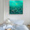 Miniature : The lost treasure abstract waterlily art in mockup bedroom interior
