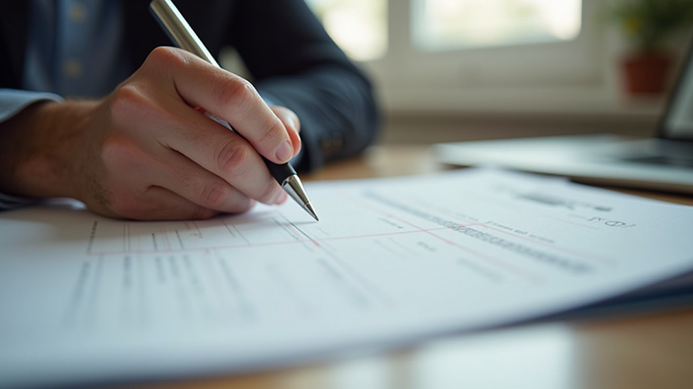 Close-up view of a hand writing notes on ethical standards guide