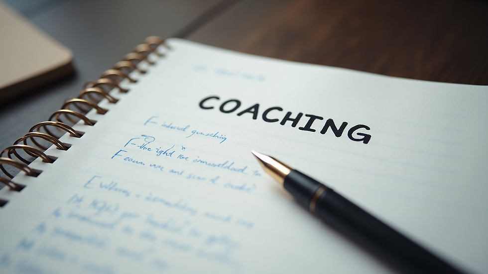 High angle view of a notebook with coaching notes and a pen