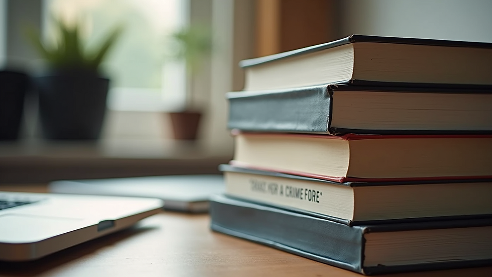 Close-up view of a motivational book stacked on a desk