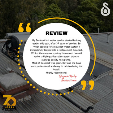 Review on Solahart Yinnar install