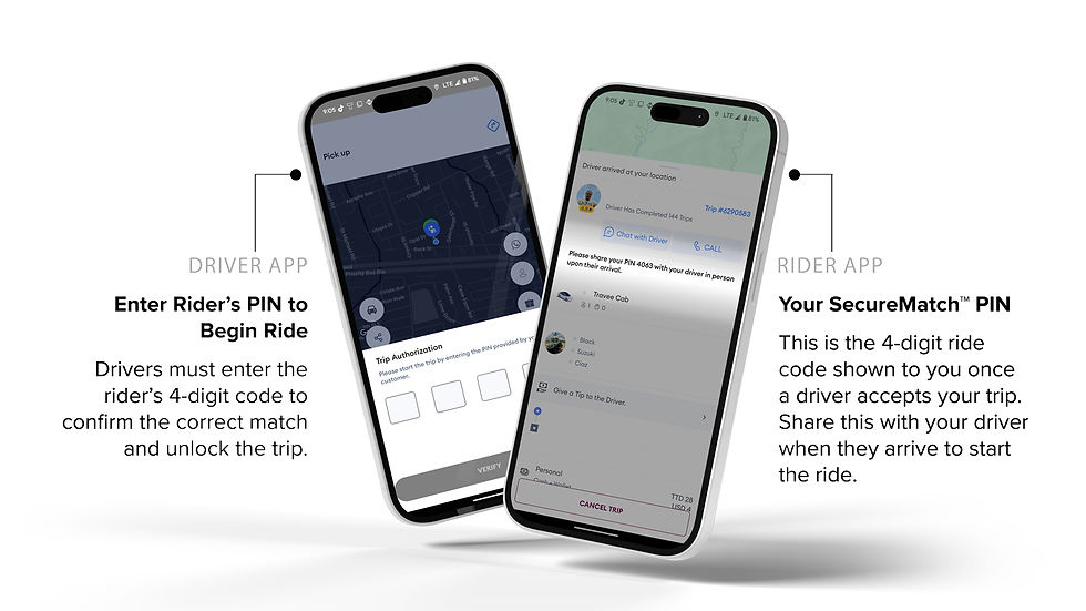 Travee apps displaying SecureMatch