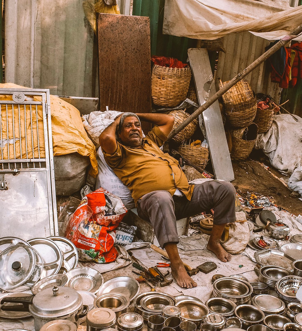 Street photography portrait Mumbai India Chor Bazaar
