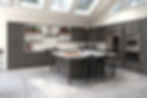 Thumbnail: Midtown Grey eucalyptus grandis dark grey kitchen cabinets