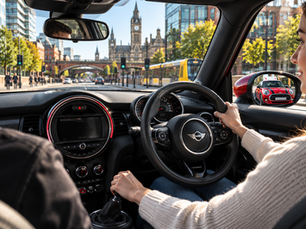 Learner driver taking a first driving lesson in Manchester with a professional driving instructor
