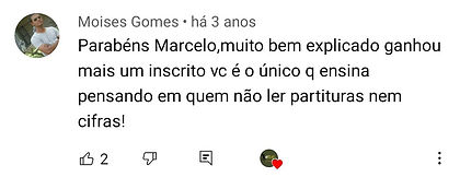 comentários dos vídeos de Marcelo Bastos no Youtube