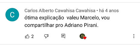 comentários dos vídeos de Marcelo Bastos no Youtube