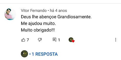 comentários dos vídeos de Marcelo Bastos no Youtube