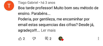 comentários dos vídeos de Marcelo Bastos no Youtube