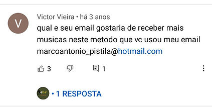 comentários dos vídeos de Marcelo Bastos no Youtube
