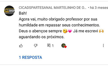 comentários dos vídeos de Marcelo Bastos no Youtube