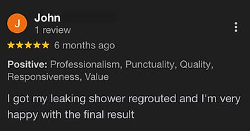google review from a customer