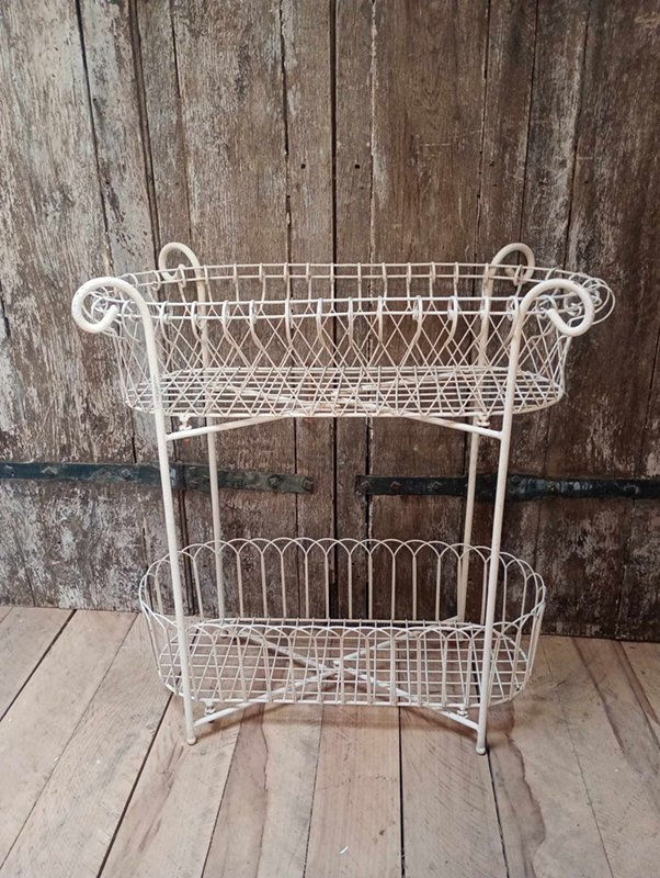 Victorian iron and wire planter