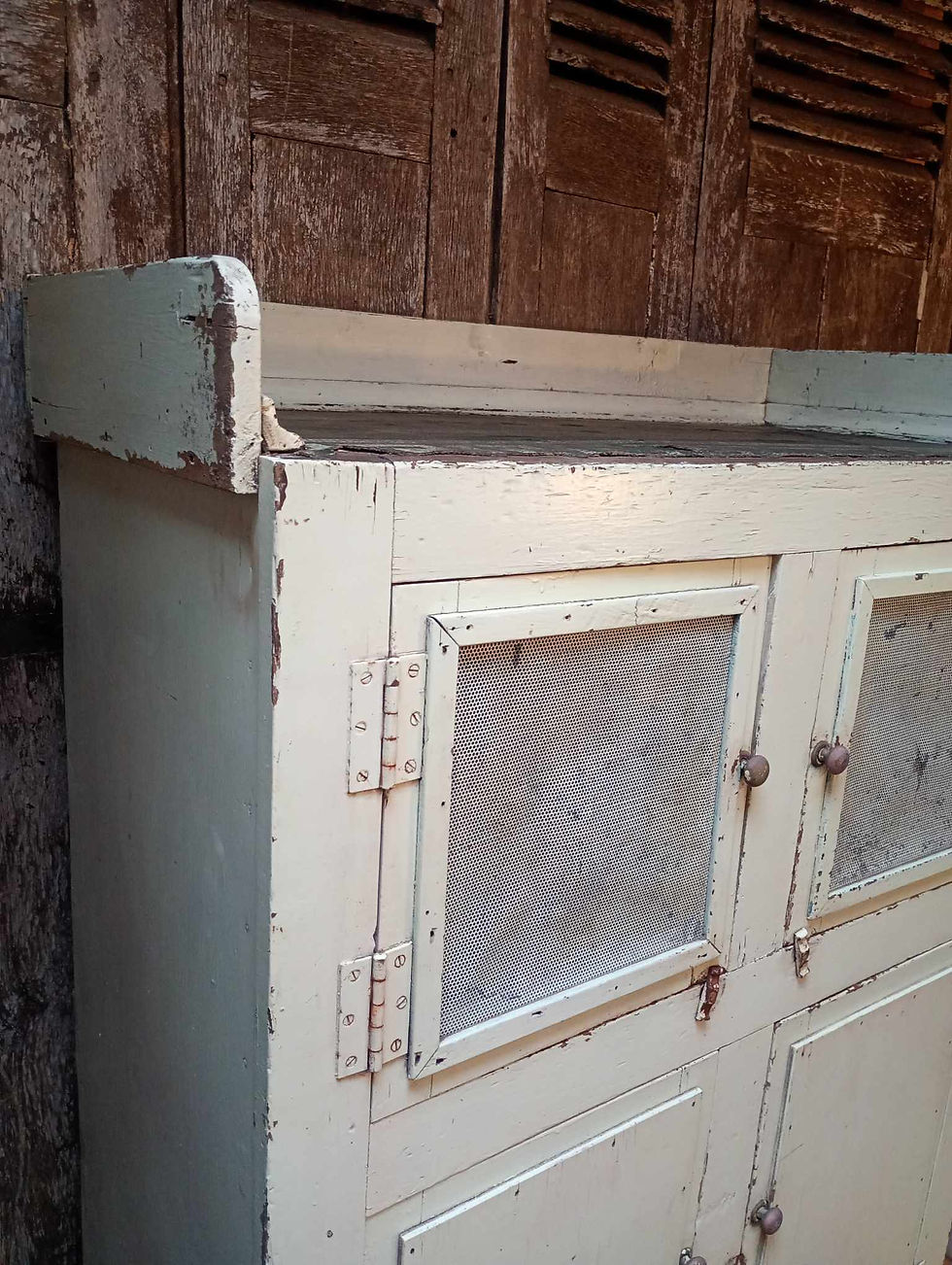 Thumbnail: Rare style, original Depression Era food safe, pantry, kitchen cupboard.