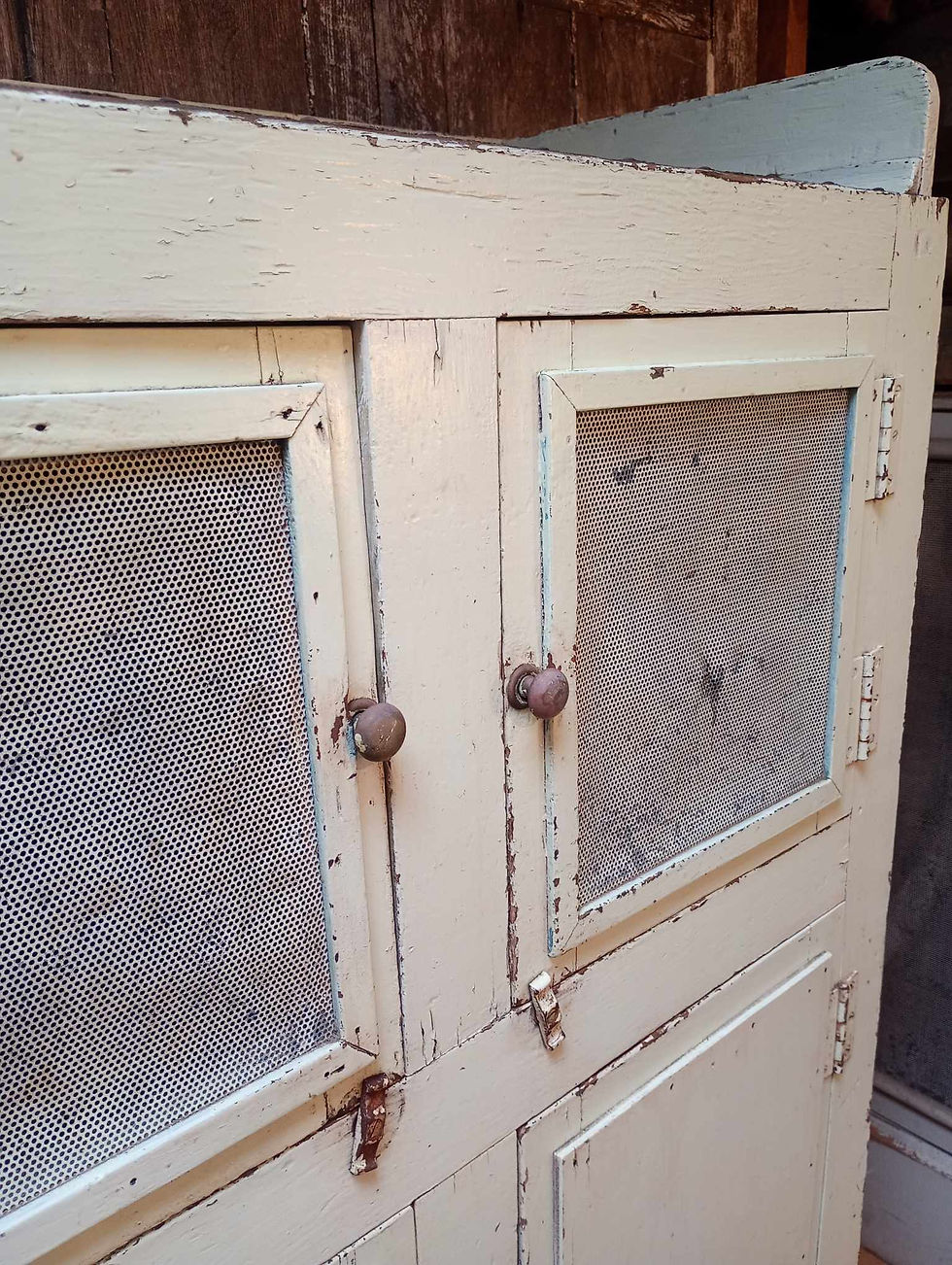 Thumbnail: Rare style, original Depression Era food safe, pantry, kitchen cupboard.