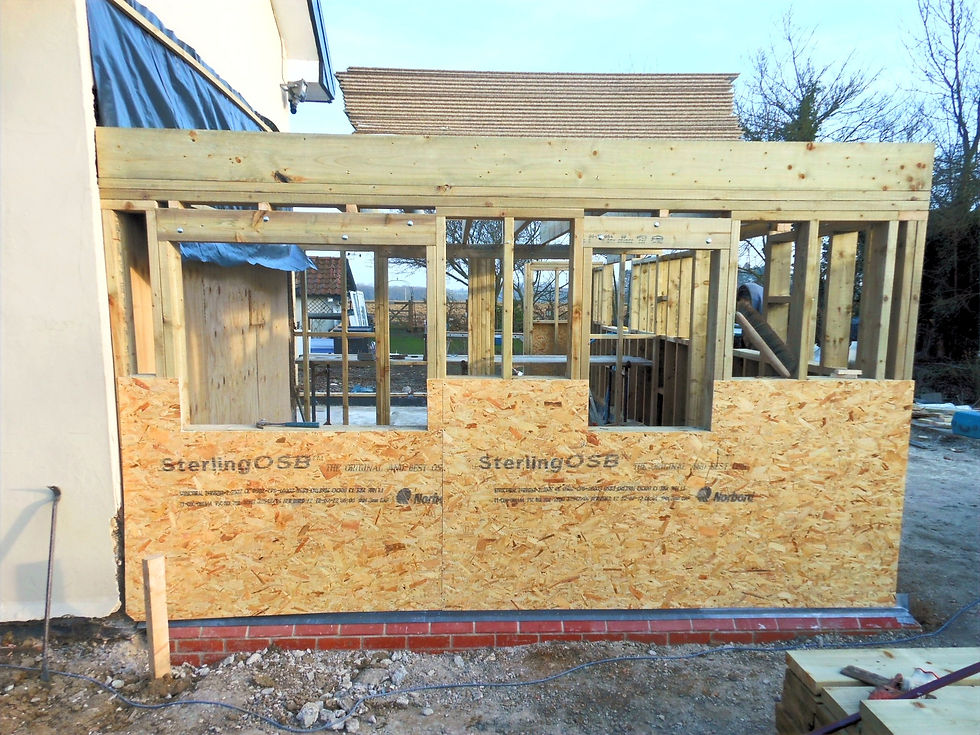 Two Storey Timber Framed Extension and Porch - Brettenham - Extension build 4