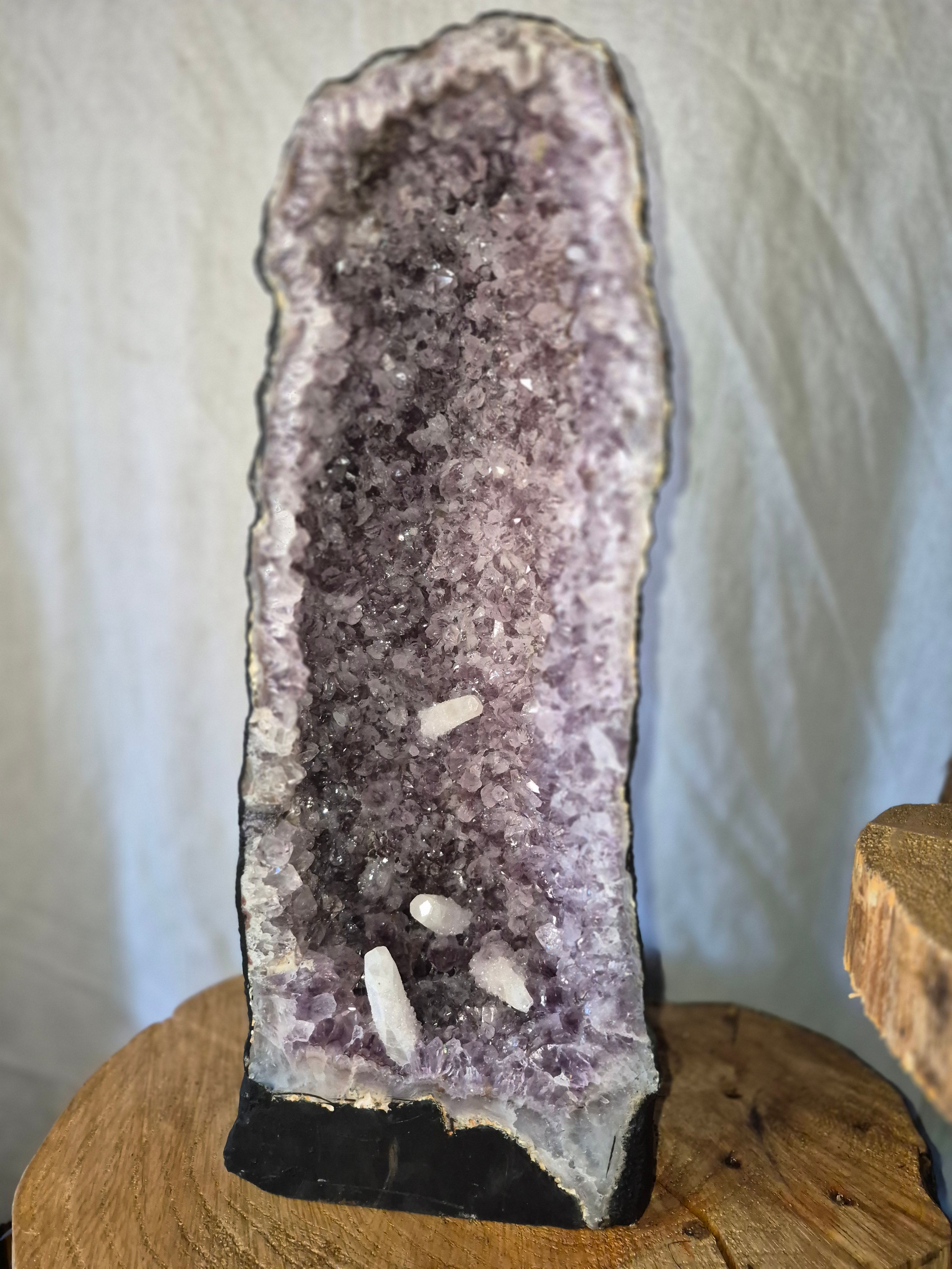 Amethyst with Calcite Formation Cathedral