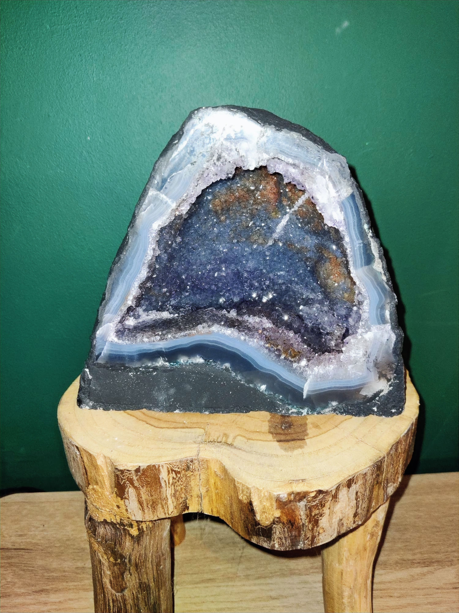 Amethyst Cathedral with Iron Oxide  (Orange-Yellow) Inclusion