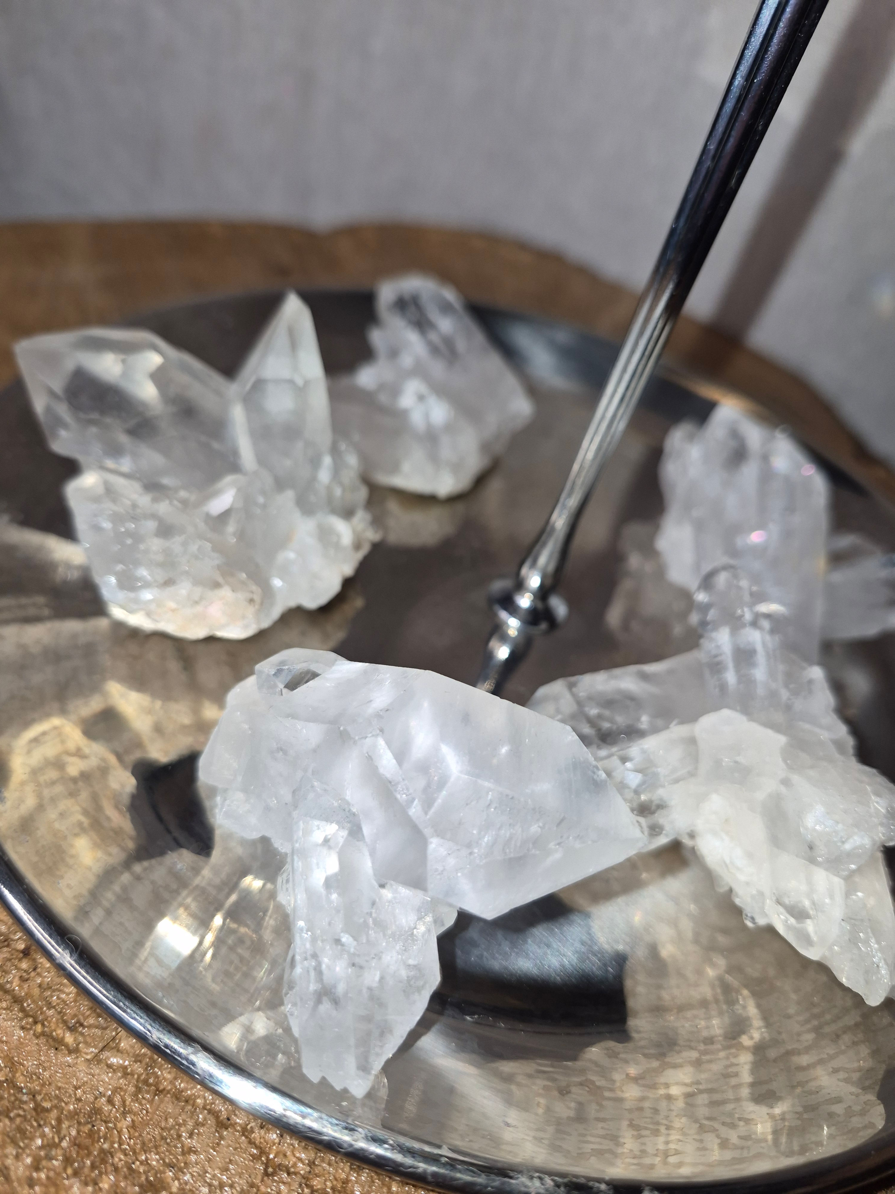 Clear Quartz Clusters (various shapes) with Rainbows