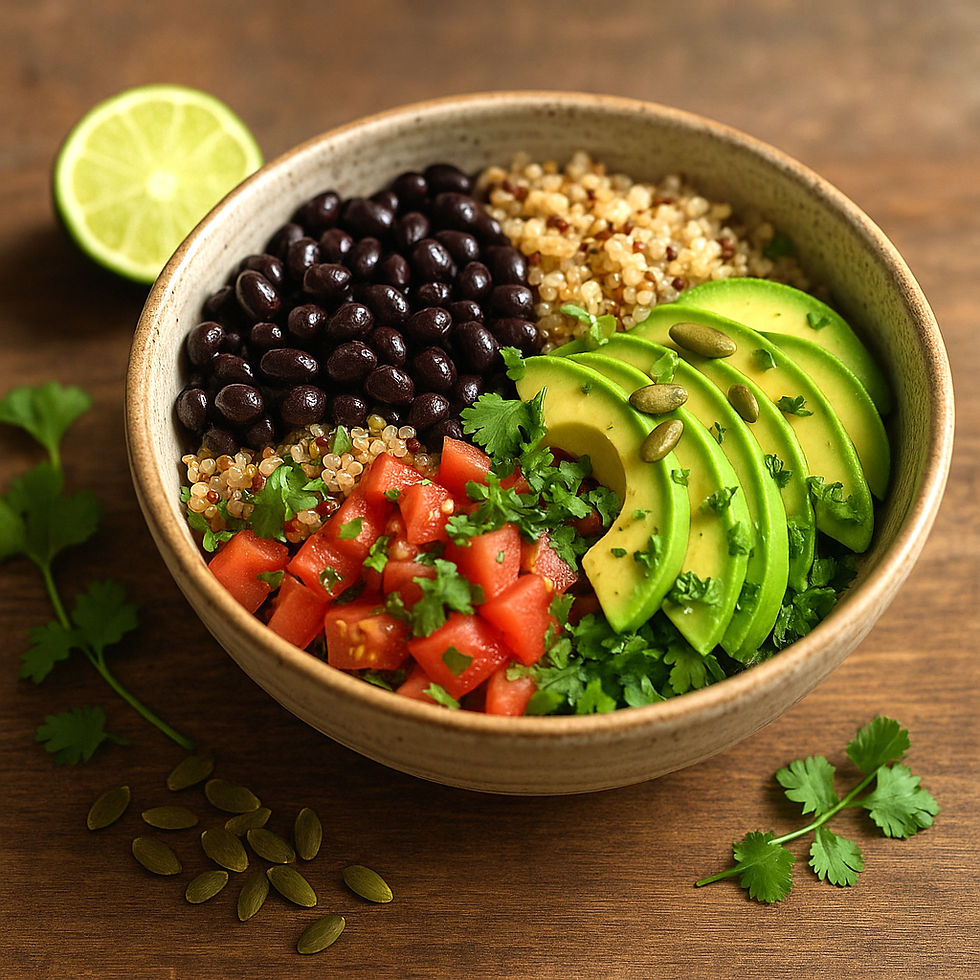 Nourishing grain and bean bowl inspired by Ecuador fountain of youth