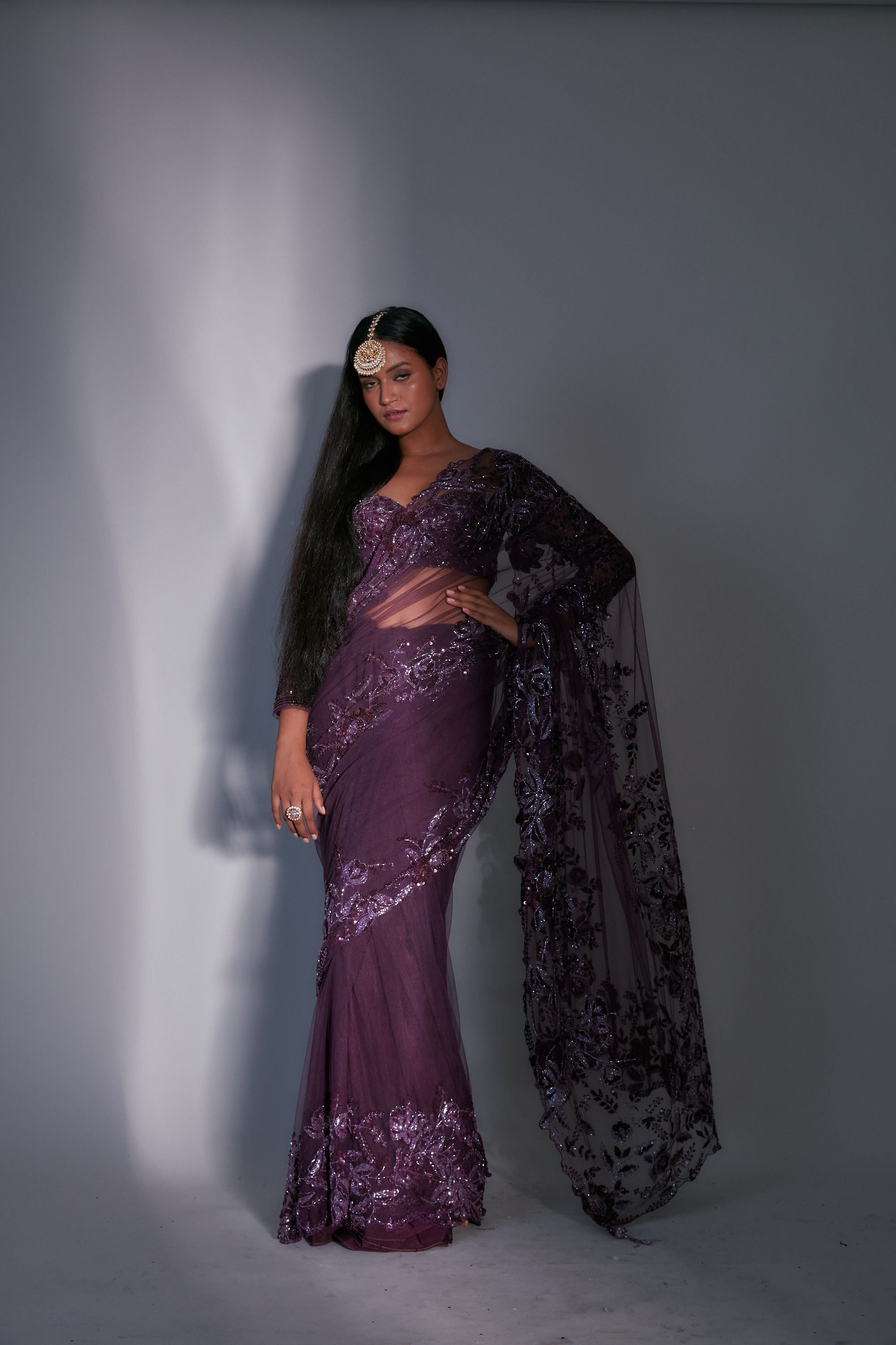Elysian violet saree
