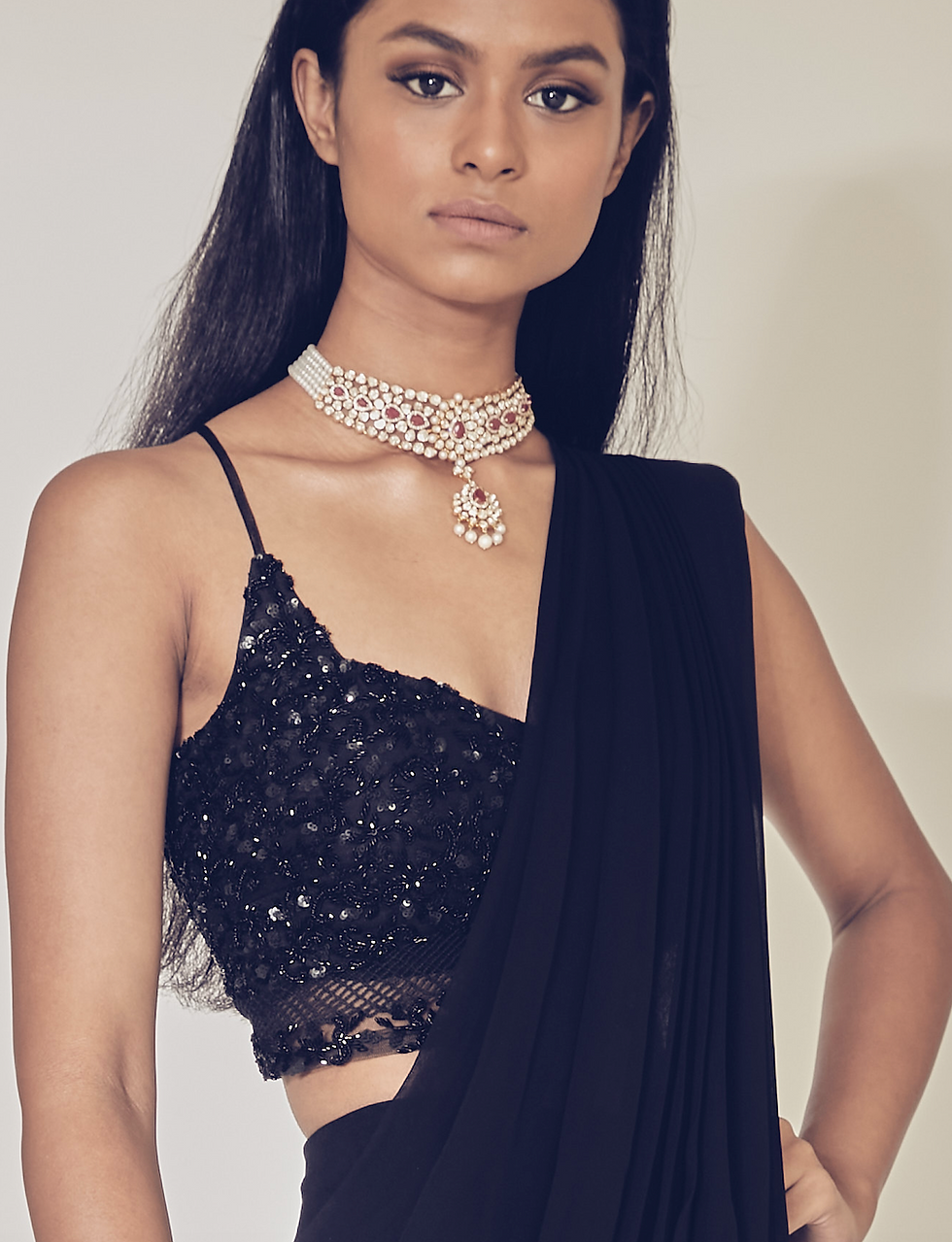 Thumbnail: Dark Whisper Saree
